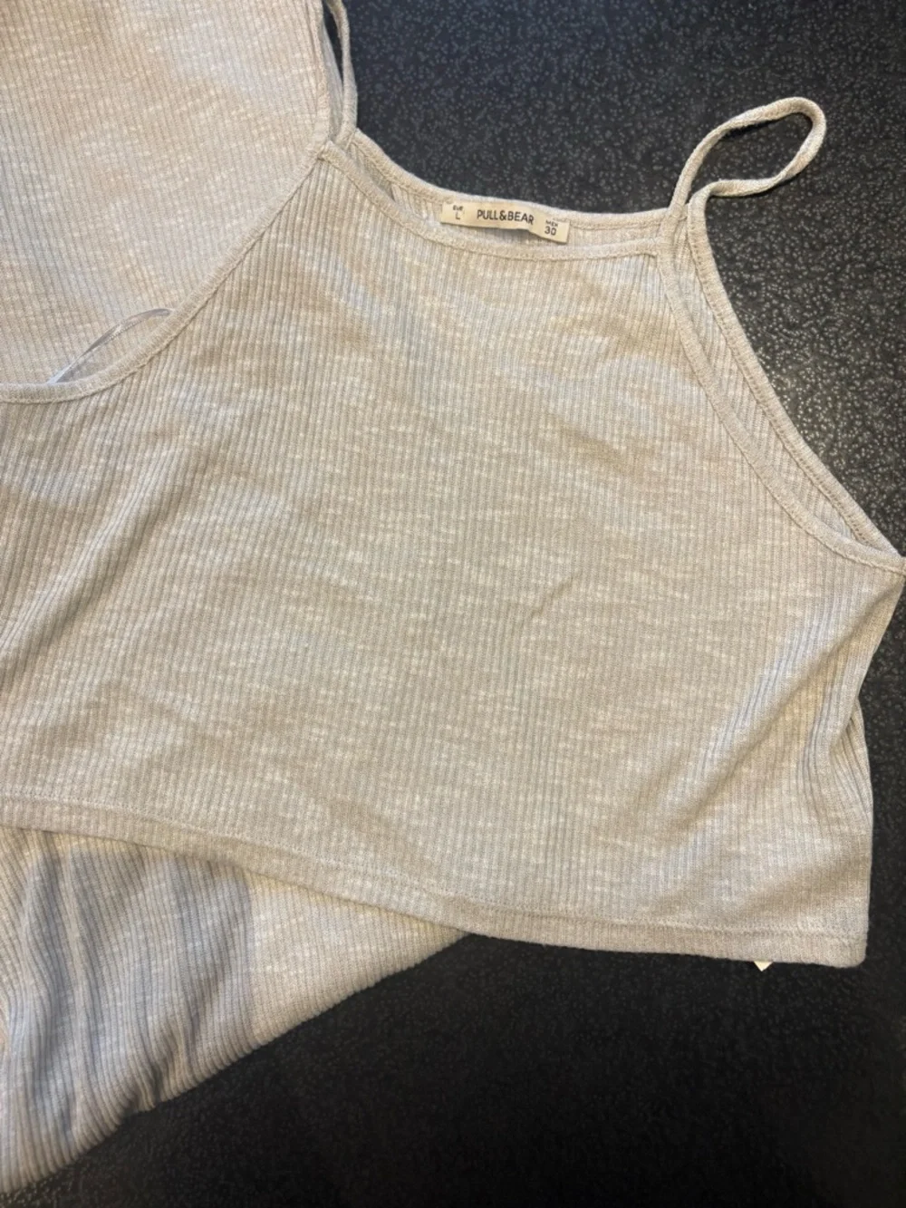 Pull&Bear Medium/Large Light Beige Ribbed Two-Piece Set - Picture 2 of 8